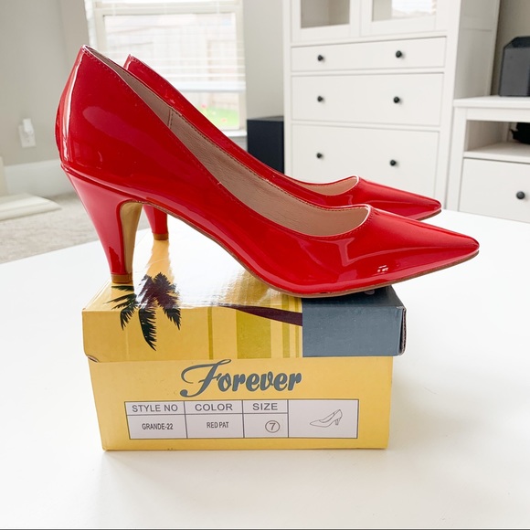 Forever Red Pat Heels Grande-22 - Picture 7 of 7